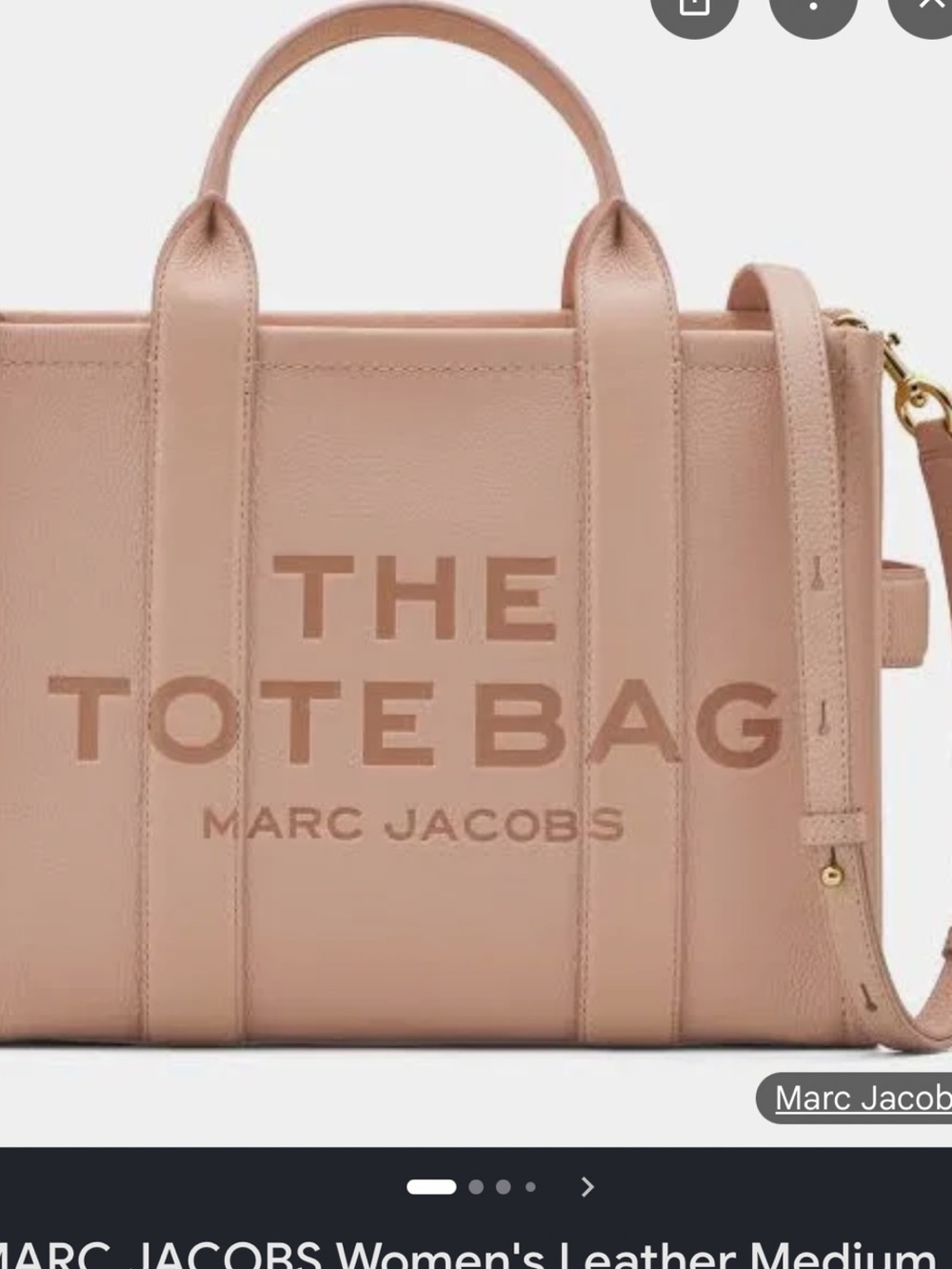 Marc Jacobs Blush Pink Leather Tote Bag with Strap